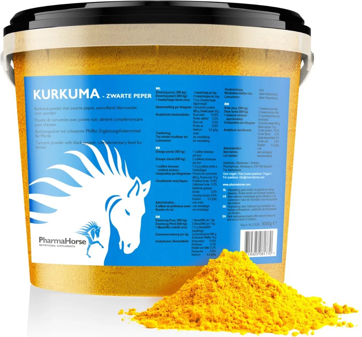 Kurkuma paard 3000 gram van PharmaHorse – productfoto