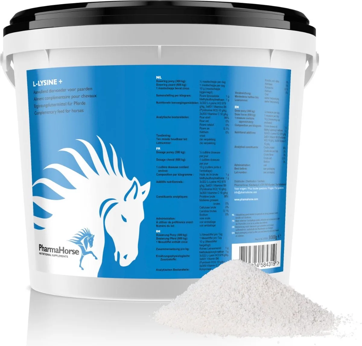 L-Lysine - 3000 gram von PharmaHorse – Produktfoto
