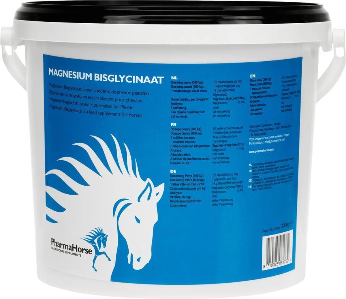 Magnesiumglycinaat paard 3000 gram de PharmaHorse – photo produit
