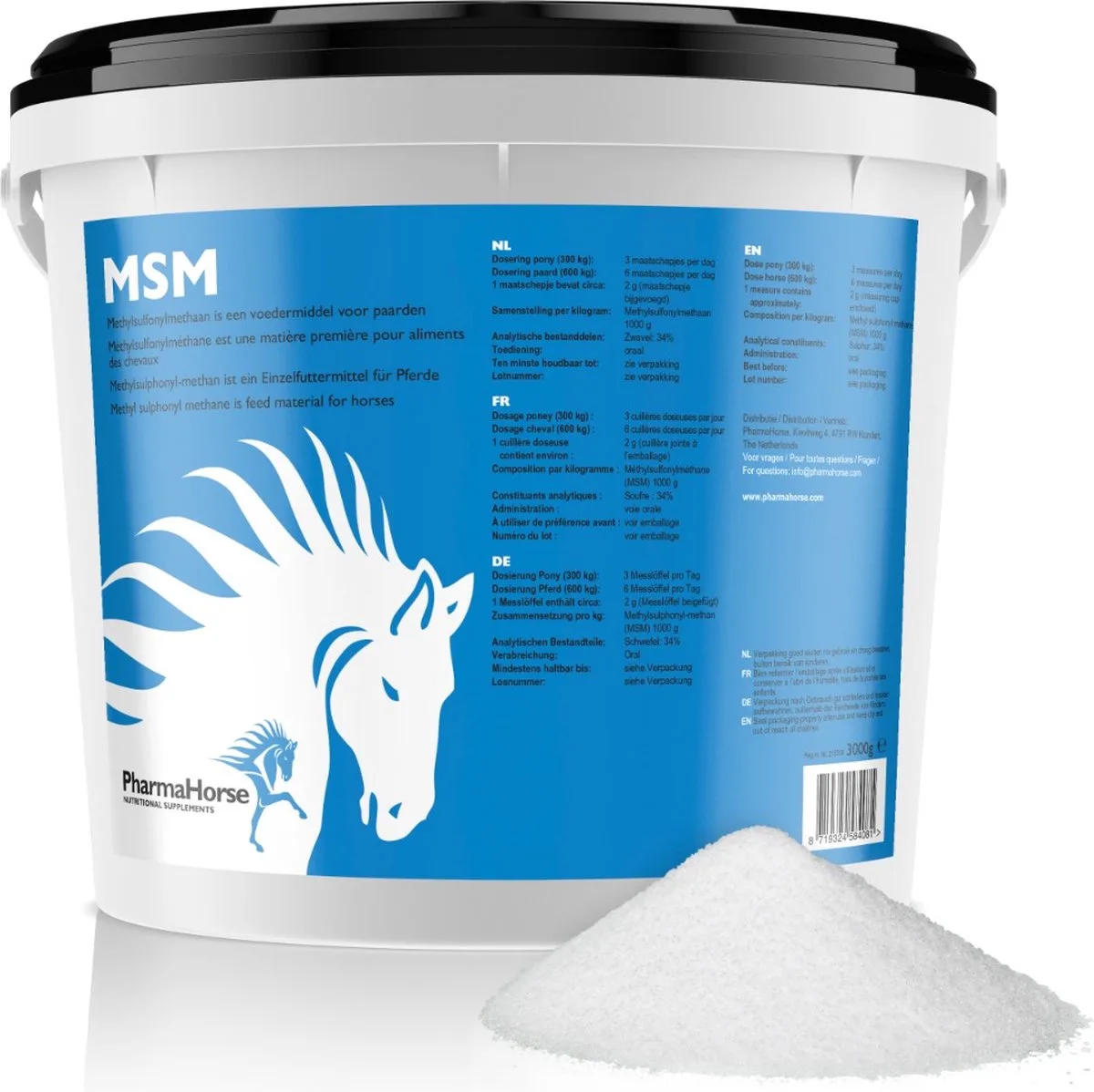 MSM paard 3000 gram van PharmaHorse – productfoto