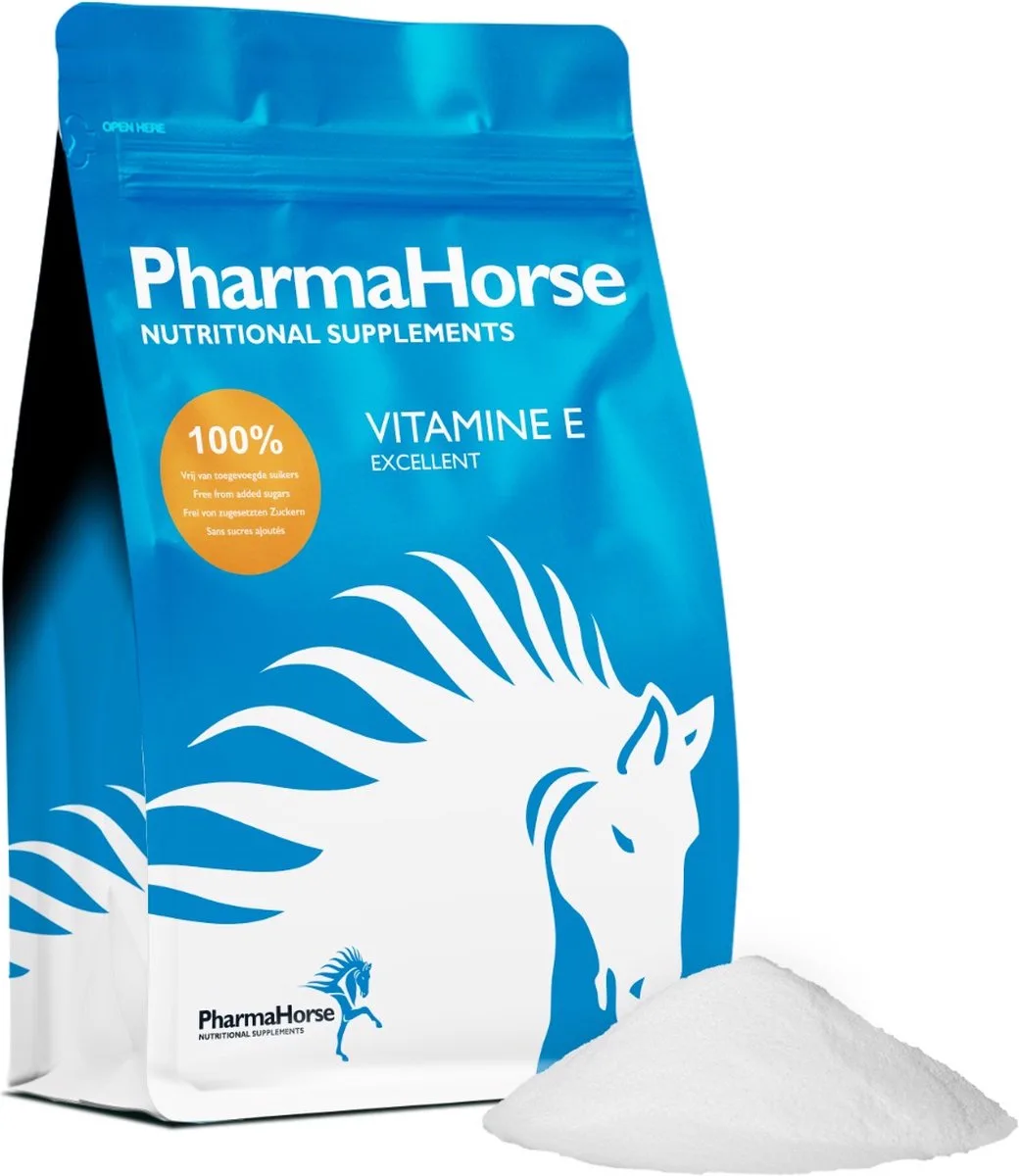 Navulverpakking Vitamine E Excellent paard 1000 gram de PharmaHorse – photo produit