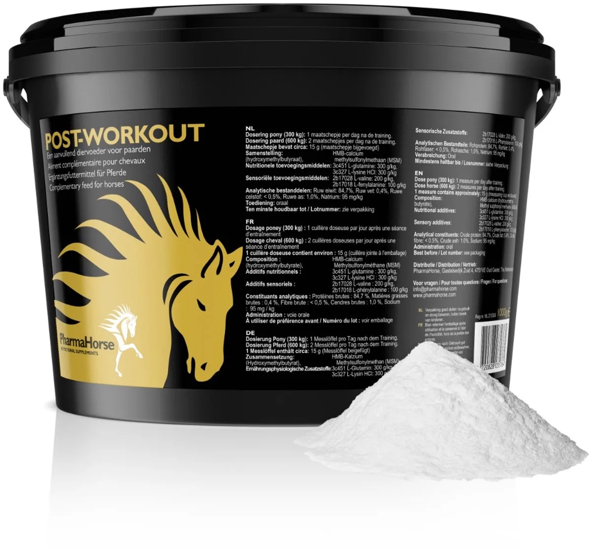 Post workout paard 1000 gram van PharmaHorse – productfoto