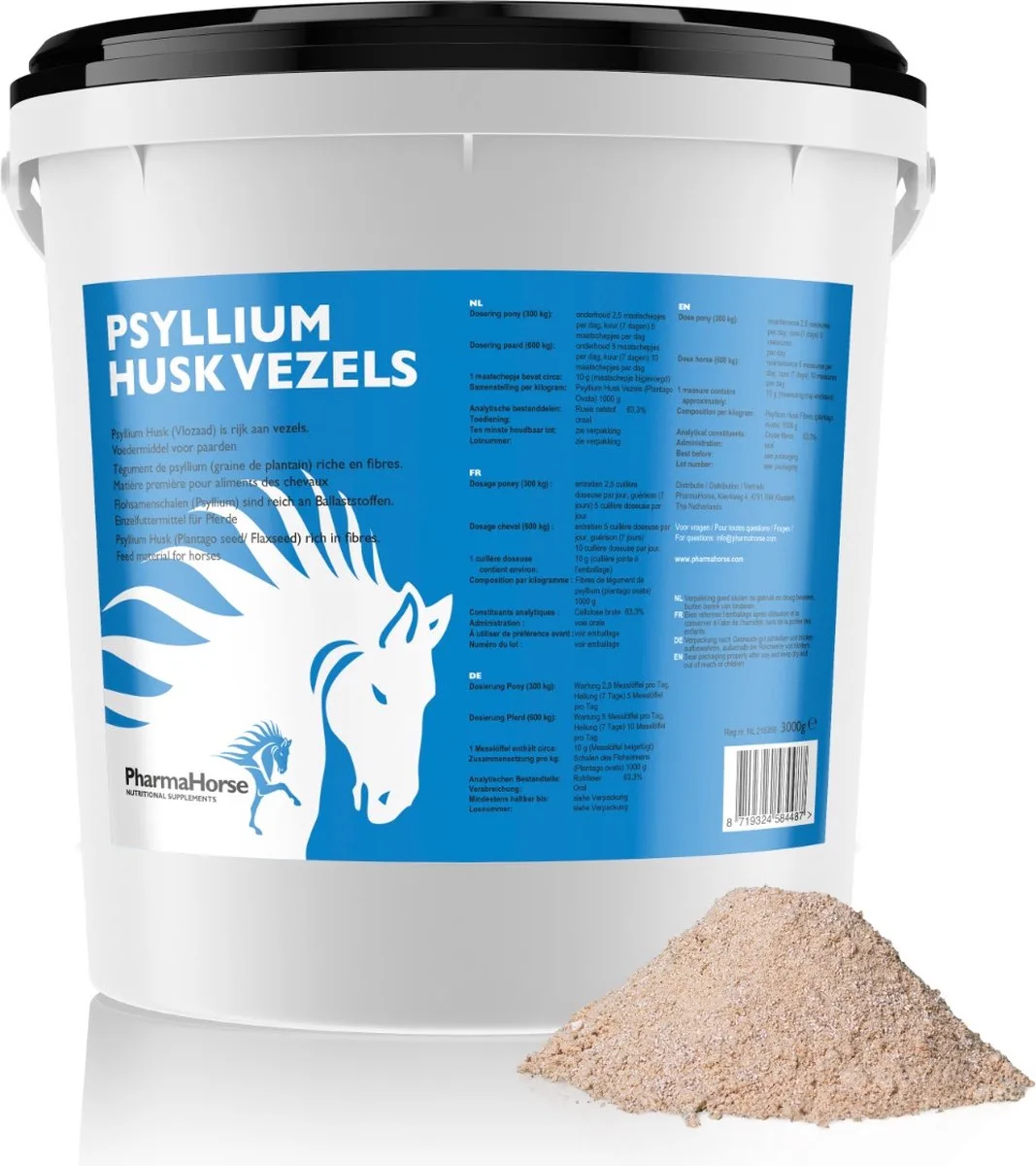 Psyllium paard 3000 gram van PharmaHorse – productfoto