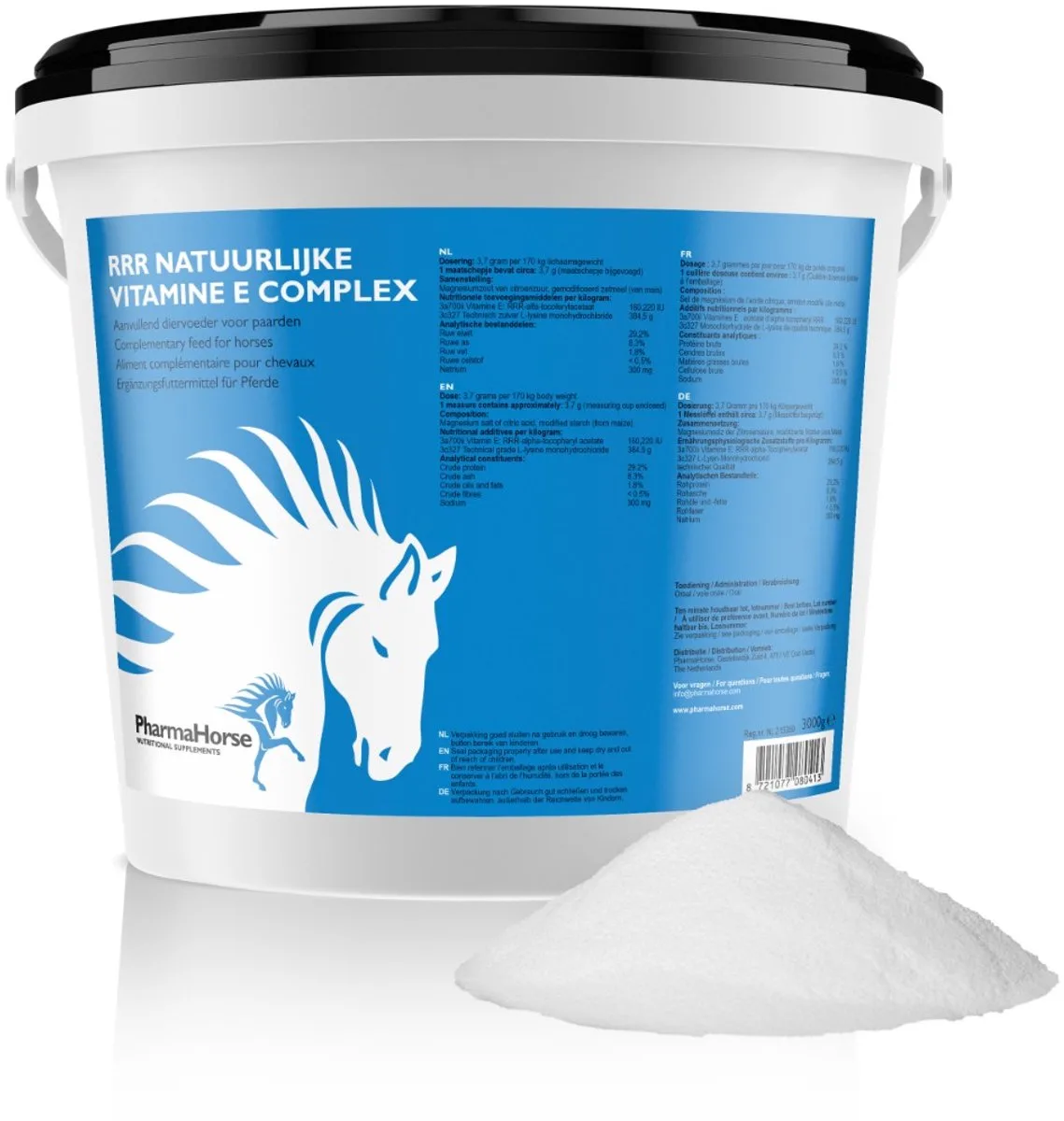 RRR Natuurlijke Vitamine E complex paard 3000 gram van PharmaHorse – productfoto