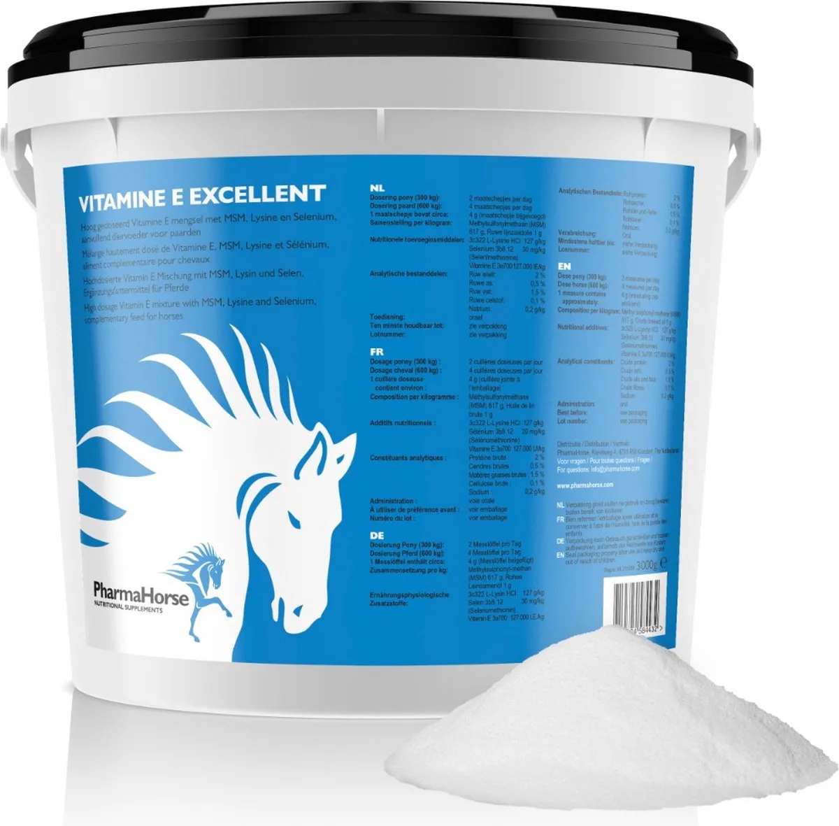 Vitamine E Excellent - 3000 gram van PharmaHorse – productfoto