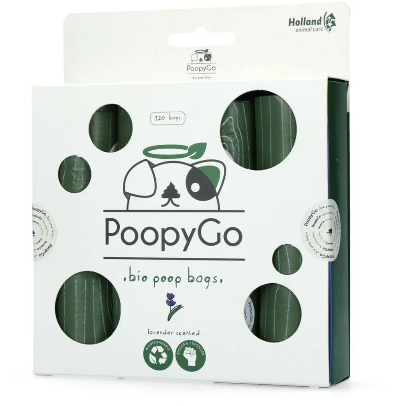 Bio Eco Friendly 8 poepzakrollen Lavendel by PoopyGo – product photo