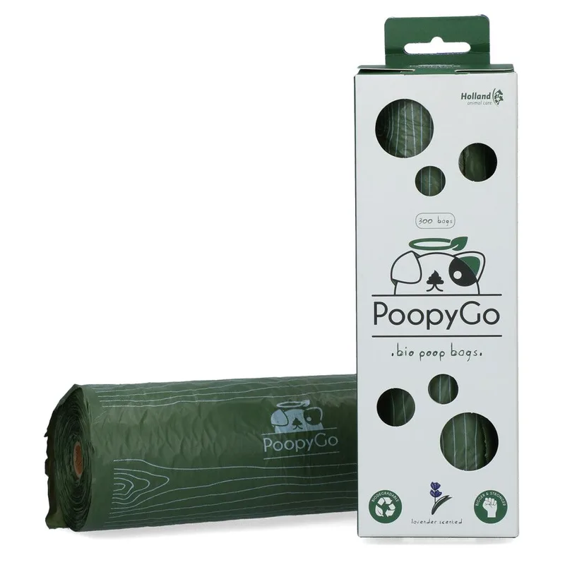Bio Eco Friendly grote poepzakrollen Lavendel von PoopyGo – Produktfoto