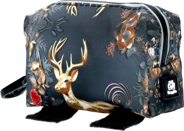 Poepzakhouder Edelhert - Dispenser voor poepzakjes - Eenvoudig te bevestigen aan de hondenriem - Waterproof - Met klittenband en karabijnhaak - Eco Bag