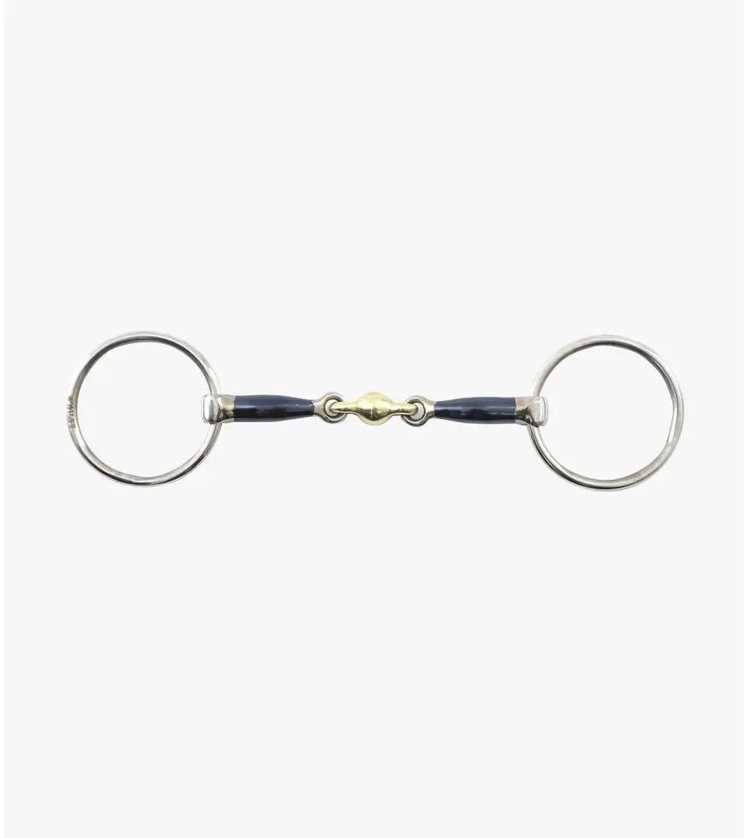 2 ring blauw ijzeren bit met legering ruit voor paarden Premier Equine Sweet Iron fra Premier Equine i Sølv – produktbillede