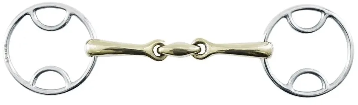 3-wegs messing paardenbit Premier Equine by Premier Equine in Silver – product photo