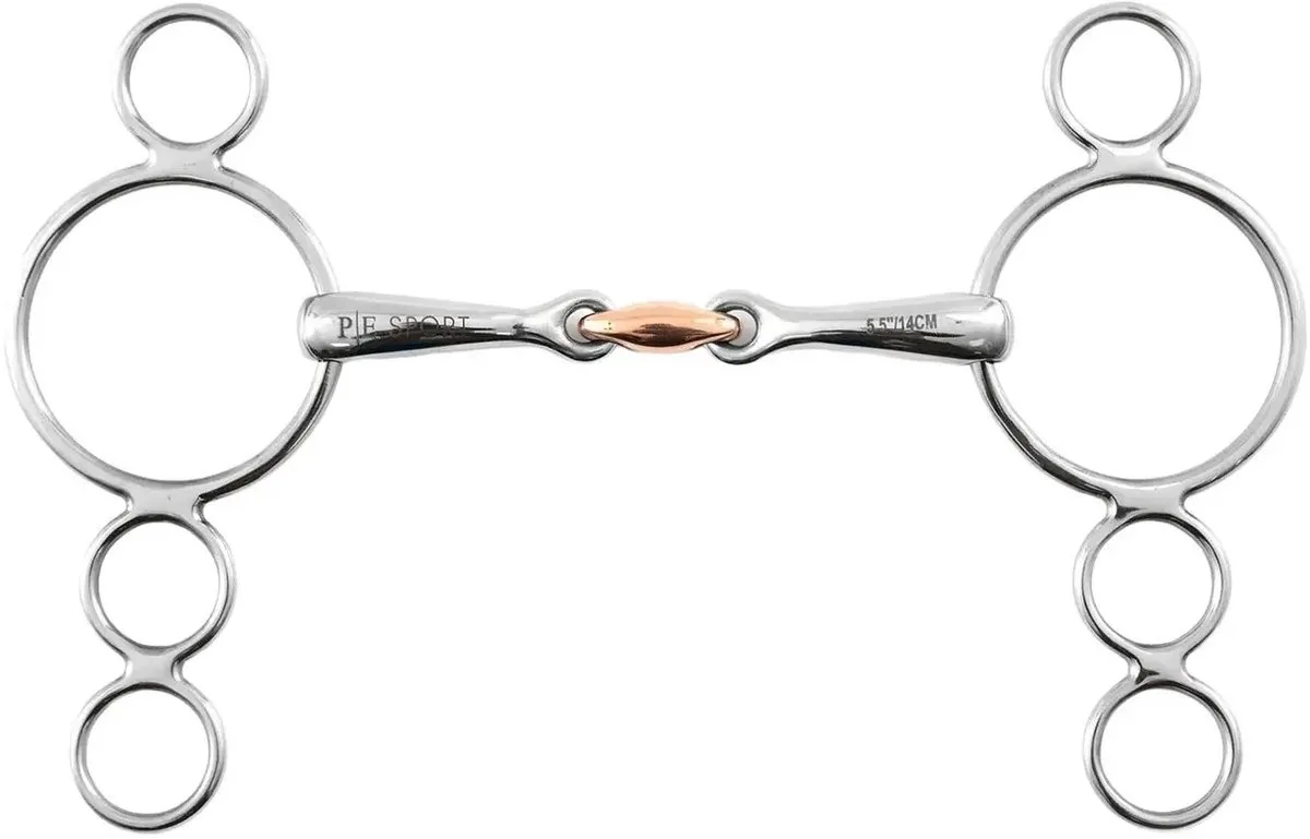 4-rings pessoa dubbel snaffle bit voor Premier Equine paarden de Premier Equine en Argent – photo produit