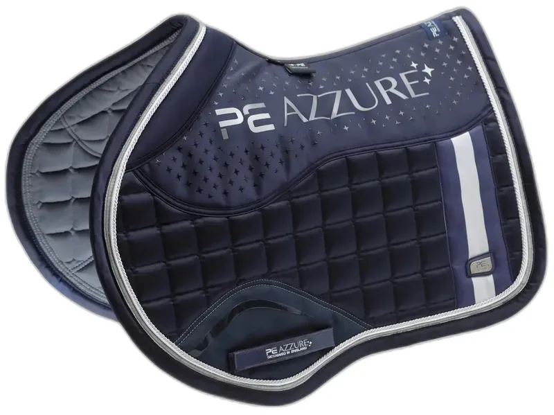 Antislip satijnen zadeldek voor paarden Premier Equine Azzure de Premier Equine en Marine – photo produit