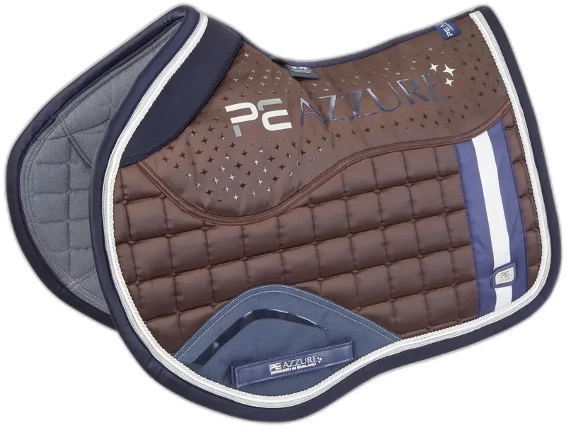 Antislip satijnen zadeldek voor paarden Premier Equine Azzure de Premier Equine en Marron – photo produit