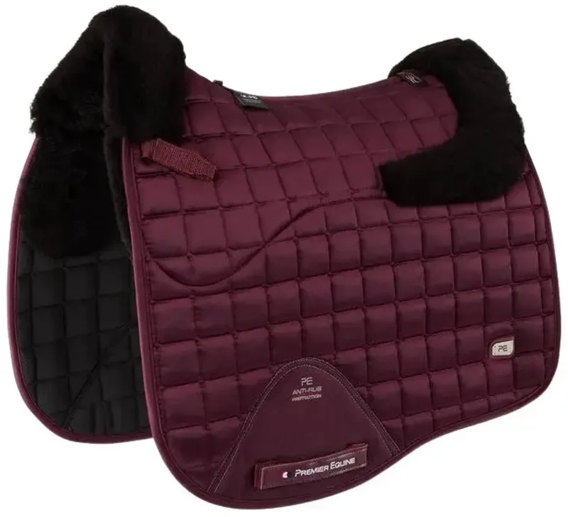Atlantis Cc Satin Wool Dressage Zadeldekje Paars Full de Premier Equine en Rouge – photo produit