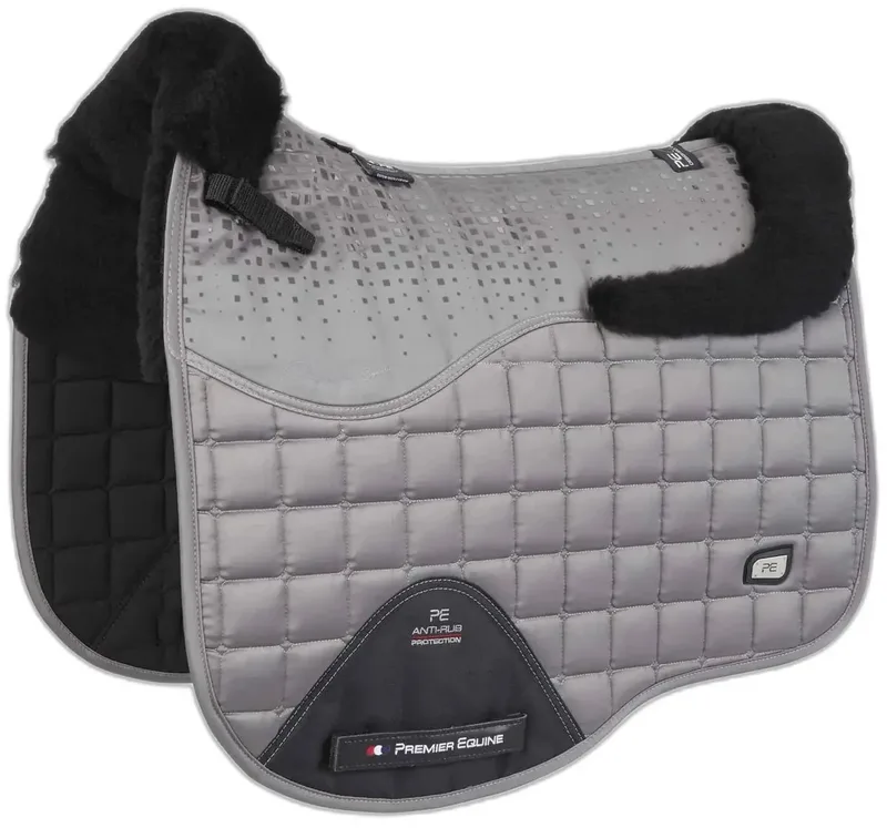 Capella Cc Merino Wool Dressage Zadeldekje Grijs Full von Premier Equine in Grau, Black Wool – Produktfoto
