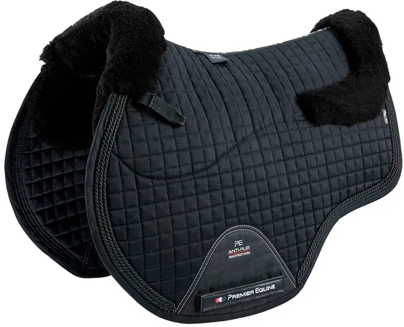 Cc Merino Wool European Gp/jump Square Zadeldekje Zwart Full by Premier Equine in Black, Black Wool – product photo