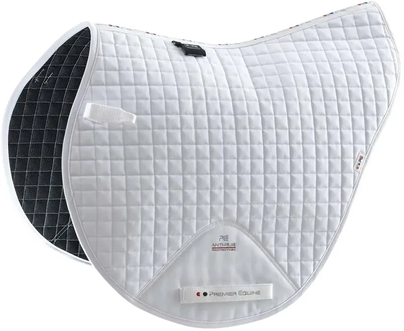 Cc Plain Cotton Cross Country Zadeldekje Wit Full by Premier Equine in White – product photo