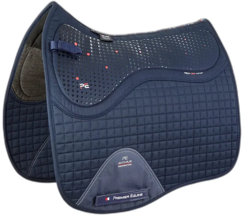Cc Tech Grip Pro Anti Slip Dressage Square Zadeldekje Blauw Full by Premier Equine in Dark blue – product photo