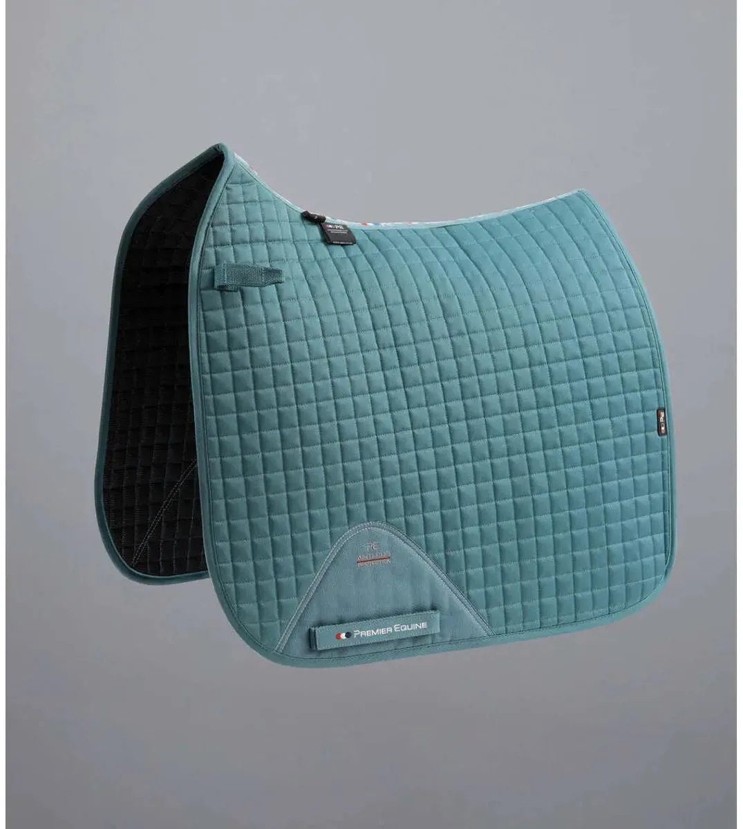 Dressuurmat voor paarden in effen katoen Premier Equine Close Contact von Premier Equine in Türkis – Produktfoto