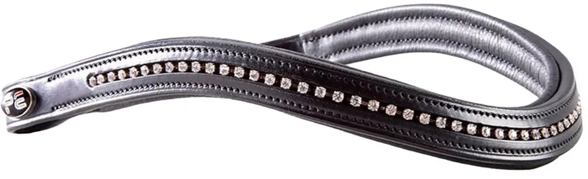 Elaborare Shaped Diamante Frontriemen Zilver Full från Premier Equine i Svart – produktbild
