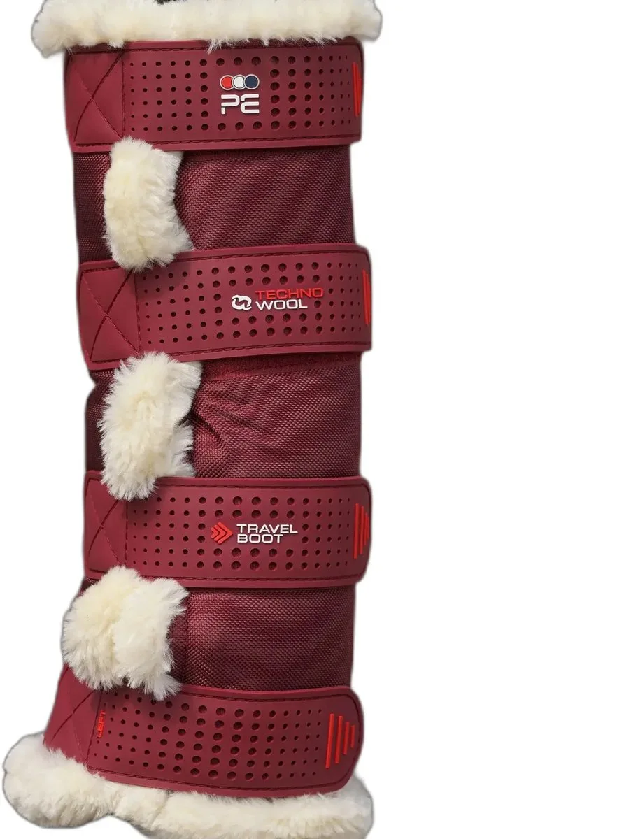 Gesloten voorbeenschoenen voor paard Premier Equine Techno Wool von Premier Equine in Bordeauxrood – Produktfoto