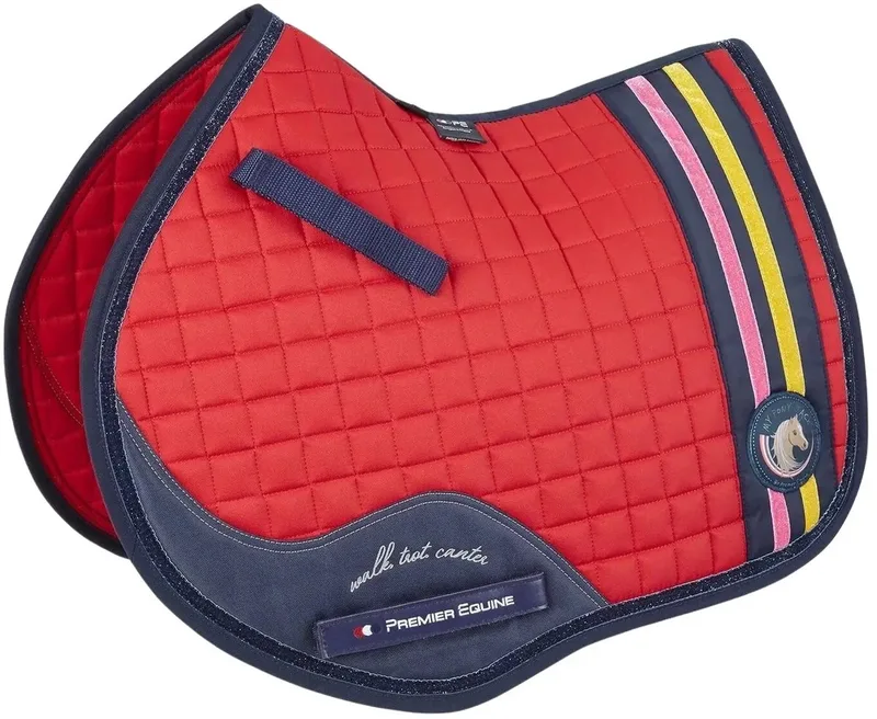 Katoenen zadeldek Premier Equine MPJ GP / Jump Glitter de Premier Equine en Rouge – photo produit