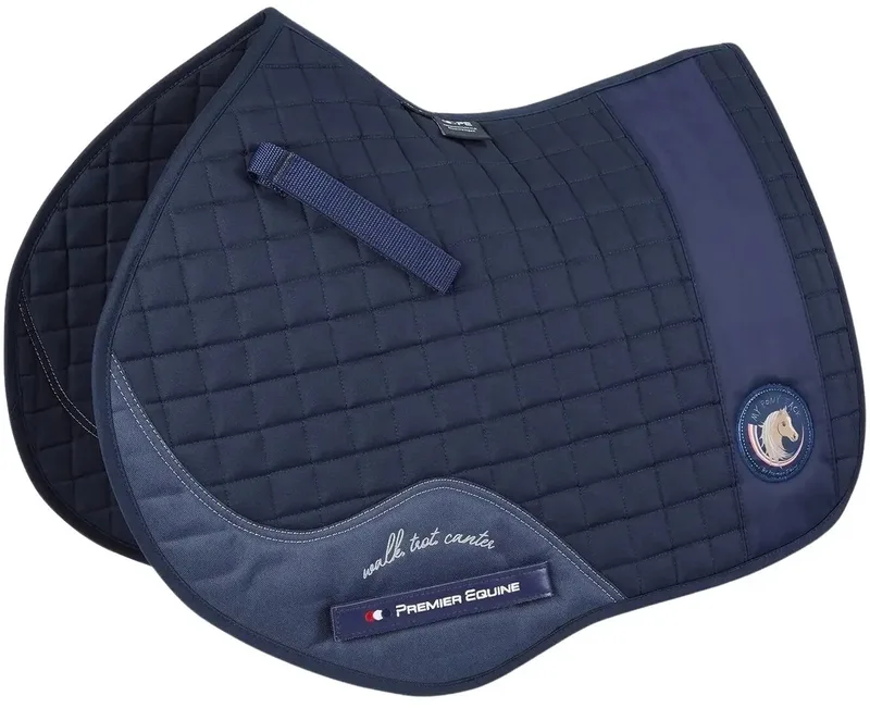 Katoenen zadeldek Premier Equine MPJ GP / Jump Plain von Premier Equine in Marine – Produktfoto