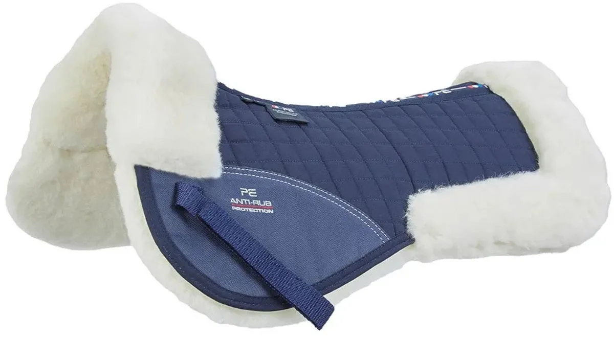 Merino Wool Halve Pad Blauw Full von Premier Equine in Dunkelblau, Natural Wool – Produktfoto