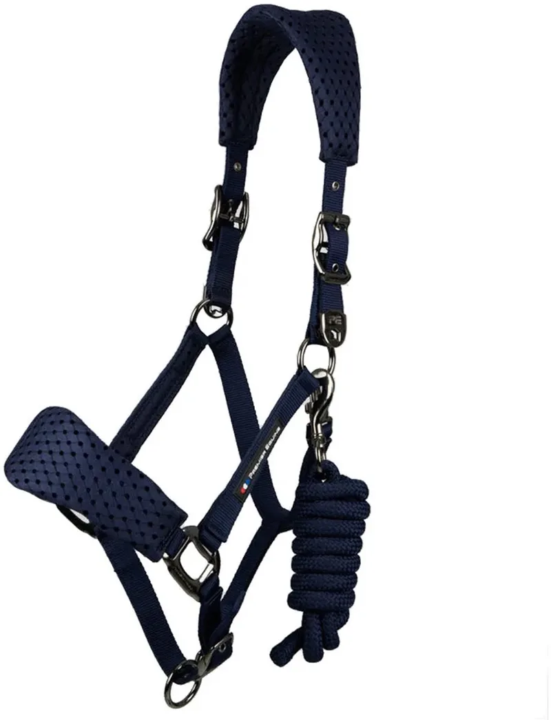 Necto 3d Mesh Halster En Halstertouw Blauw Cob by Premier Equine in Dark blue – product photo