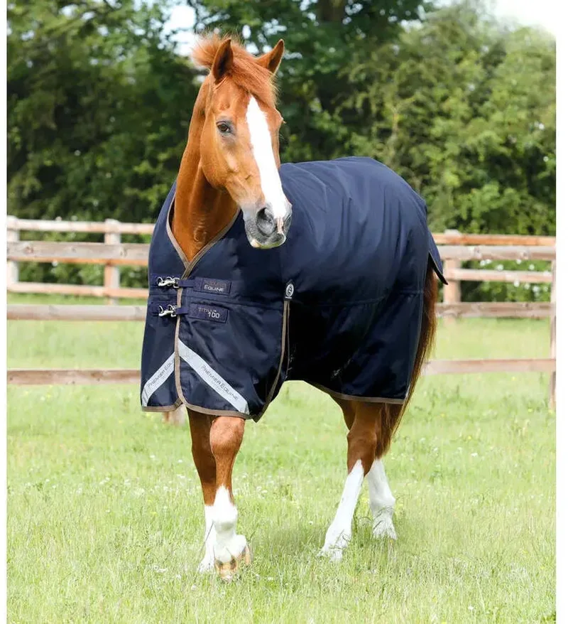 Outdoor paardendeken Premier Equine Titan 100 g de Premier Equine en Marine – photo produit