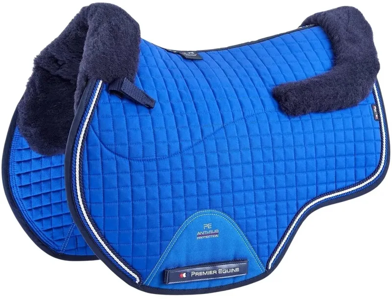 Pony Cc Merino Wool European Gp/jump Square Zadeldekje Blauw Pony by Premier Equine in Koningsblauw, Marine – product photo