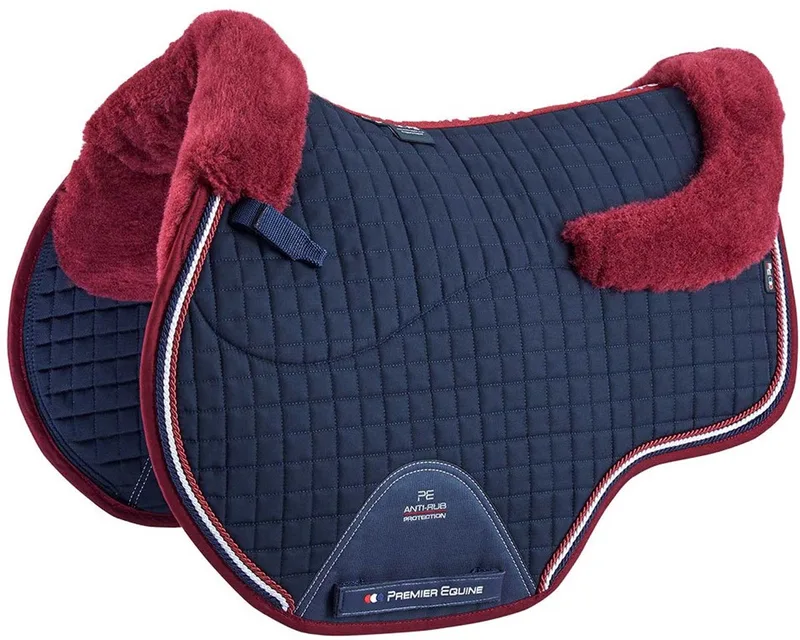 Pony Cc Merino Wool European Gp/jump Square Zadeldekje Rood Pony von Premier Equine in Marine, Burgundy – Produktfoto
