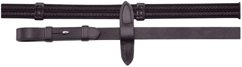 Rubberen en grip paarden teugels Premier Equine Domenico von Premier Equine in Donkerbruin – Produktfoto