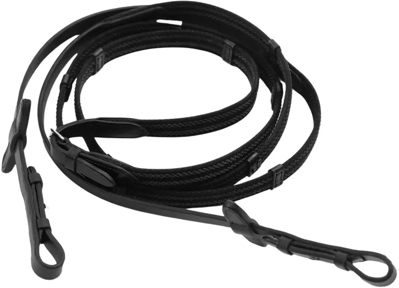 Rubberen en grip paarden teugels Premier Equine Domenico by Premier Equine in Black – product photo