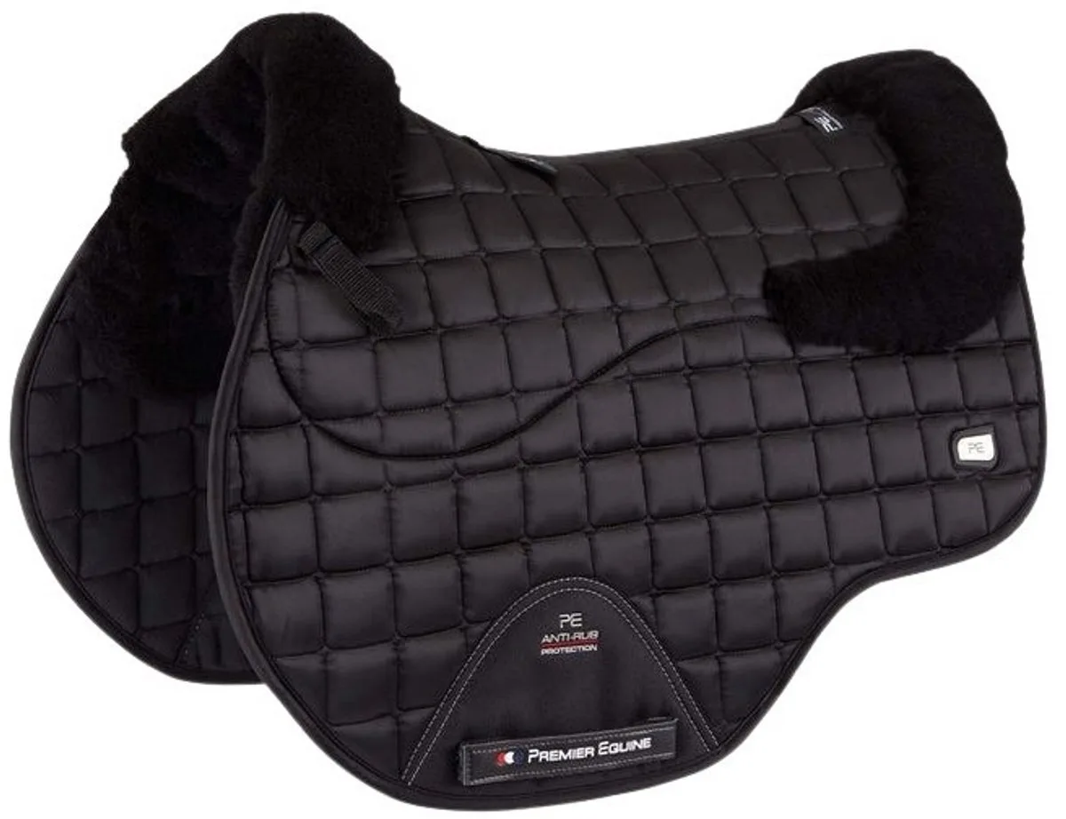 Satijn en wollen paardenzadeldeken Premier Equine Atlantis CC de Premier Equine en Noir, Zwarte wol – photo produit