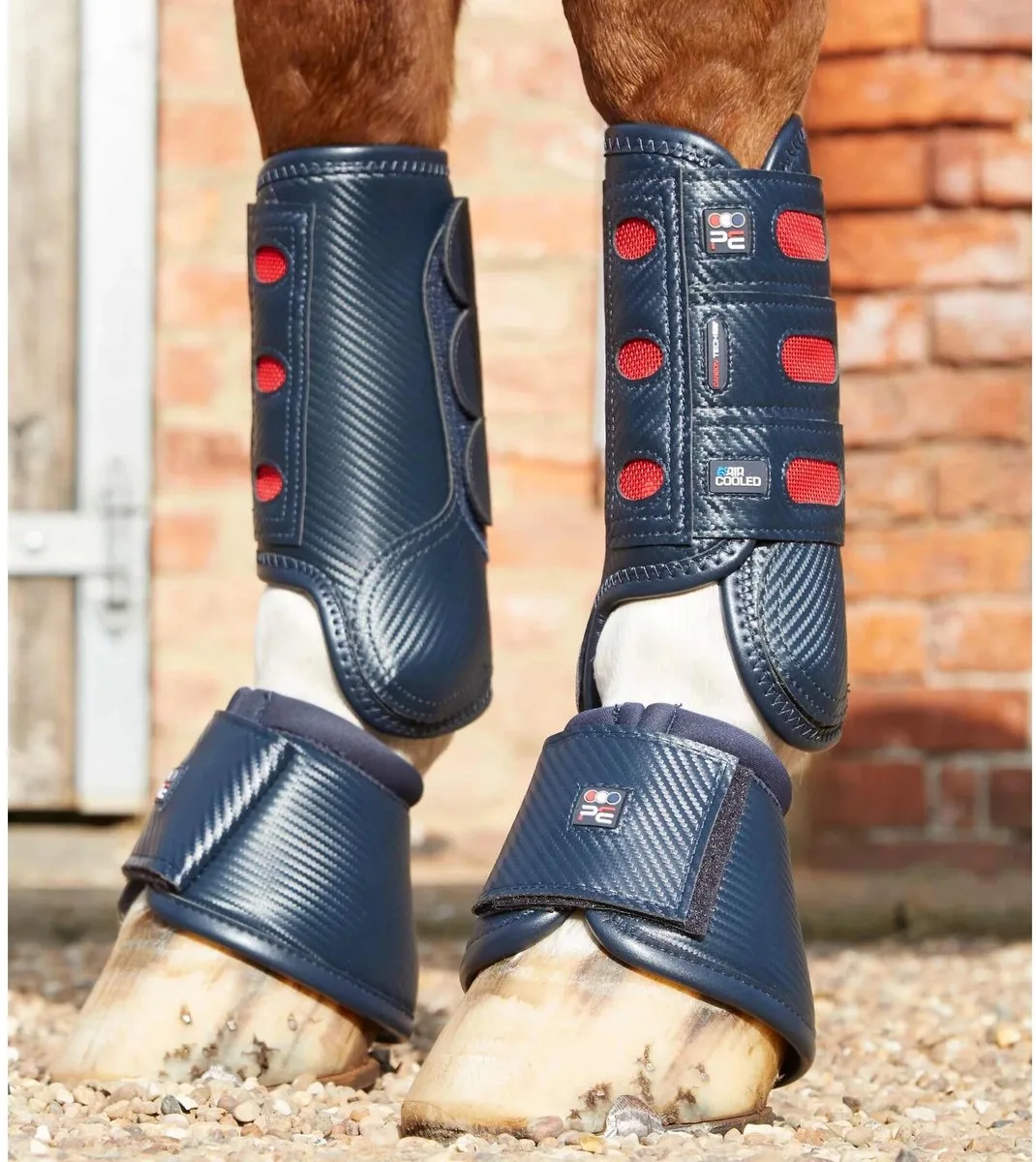 Voorlaarzen voor paarden Premier Equine Carbon Tech Air Cooled fra Premier Equine i Marine – produktbillede