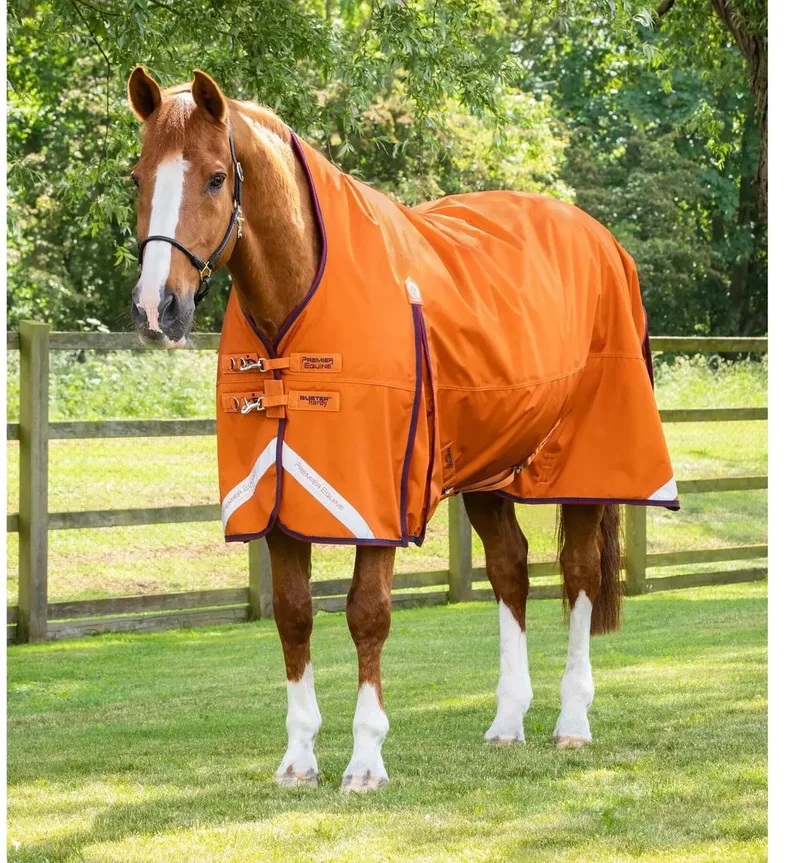 Waterdichte paardendeken Premier Equine Buster Hardy 200 g von Premier Equine in Orange – Produktfoto