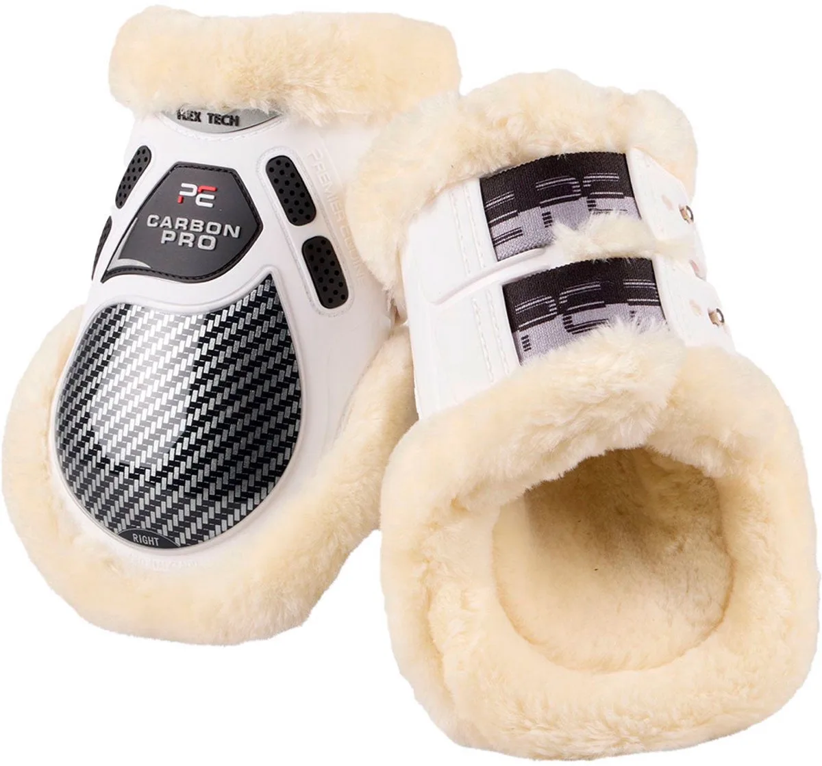 Wool paardenscheenbeschermers Premier Equine Carbon Pro Techno från Premier Equine i Vit – produktbild