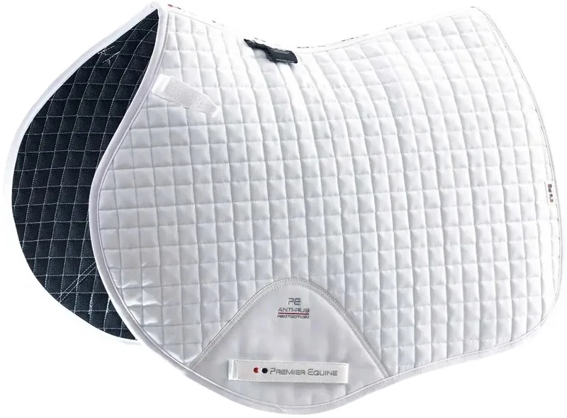 Zadeldek voor paarden in effen katoen Premier Equine Close Contact GP by Premier Equine in White – product photo