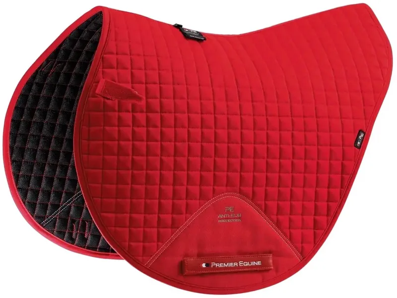 Zadeldek voor paarden in effen katoen Premier Equine Close Contact X- Country by Premier Equine in Red – product photo