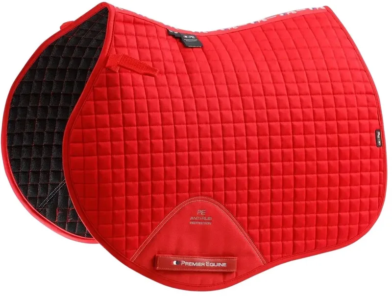 Zadeldek voor paarden in effen katoen Premier Equine Close Contact GP by Premier Equine in Red – product photo