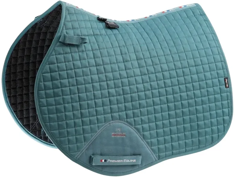 Zadeldek voor paarden in effen katoen Premier Equine Close Contact GP de Premier Equine en Turquoise – photo produit