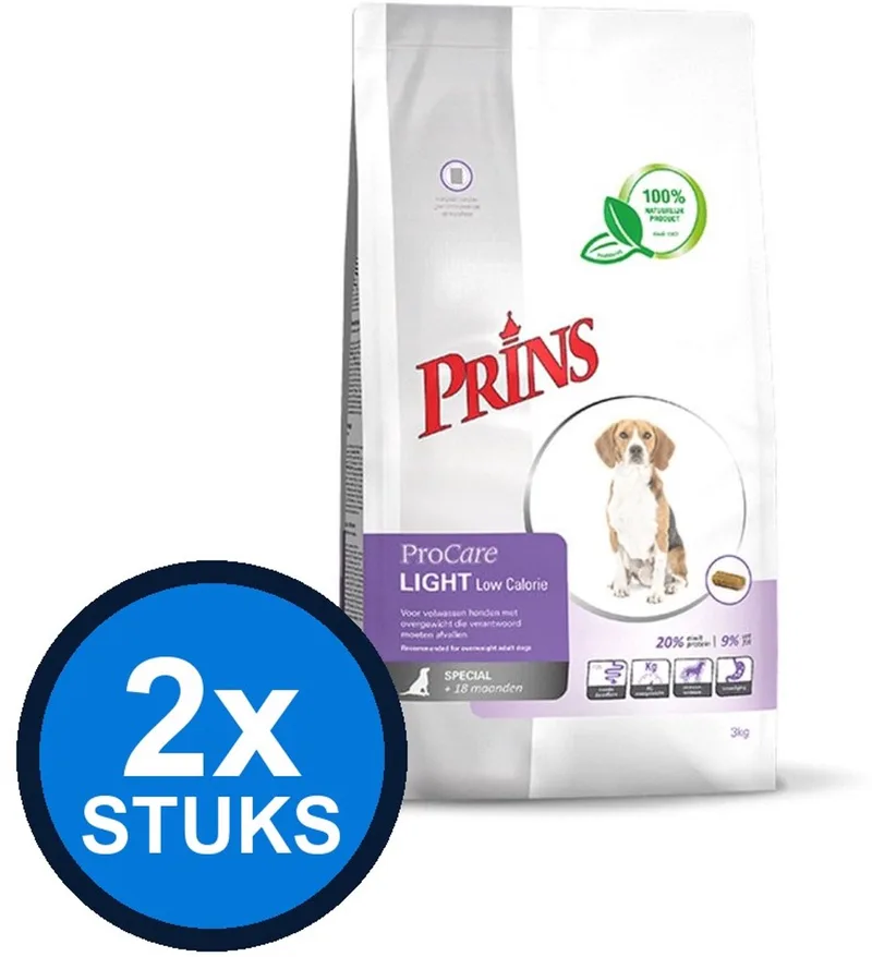 2x Prins - ProCare light low calorie 3kg - Hondenvoer - 3 kg de Prins – photo produit