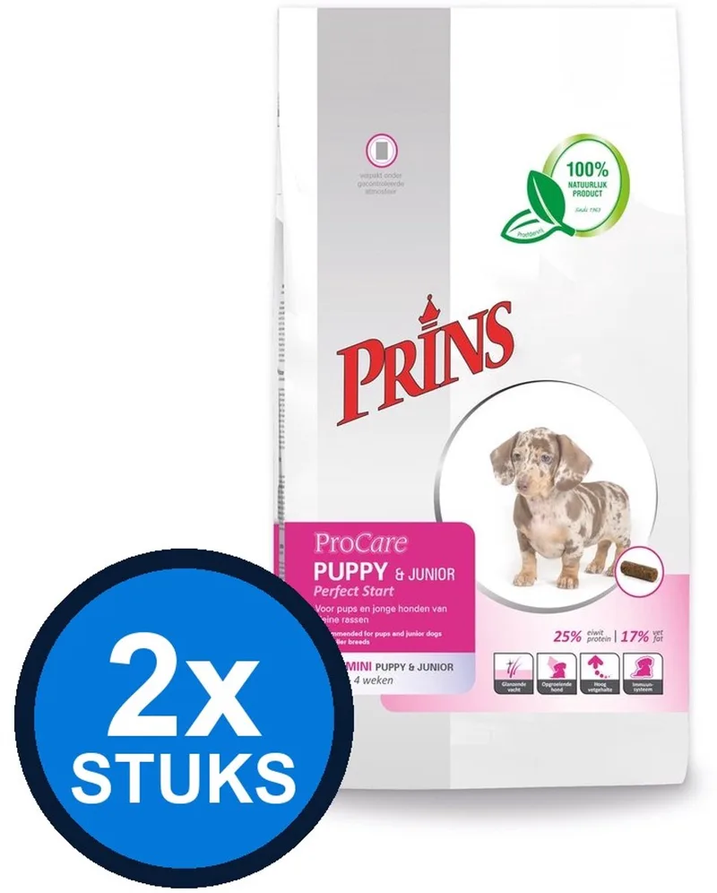 2x Prins - ProCare mini puppy&junior 3kg - Hondenvoer - 3 kg de Prins – photo produit