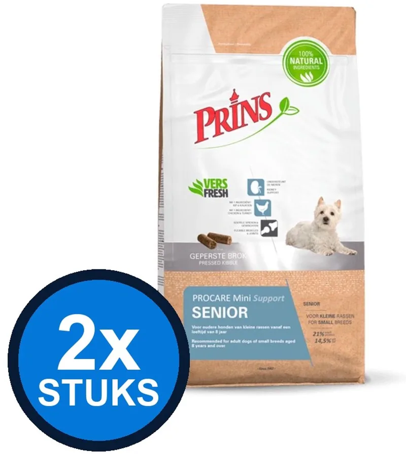 2x Prins - ProCare mini senior support 3kg - Hondenvoer - 3 kg von Prins – Produktfoto