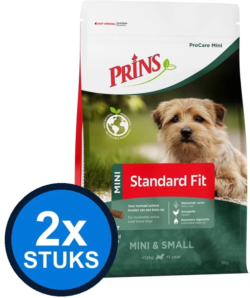 2x Prins - ProCare mini standard fit 3kg - Hondenvoer - 3 kg by Prins – product photo