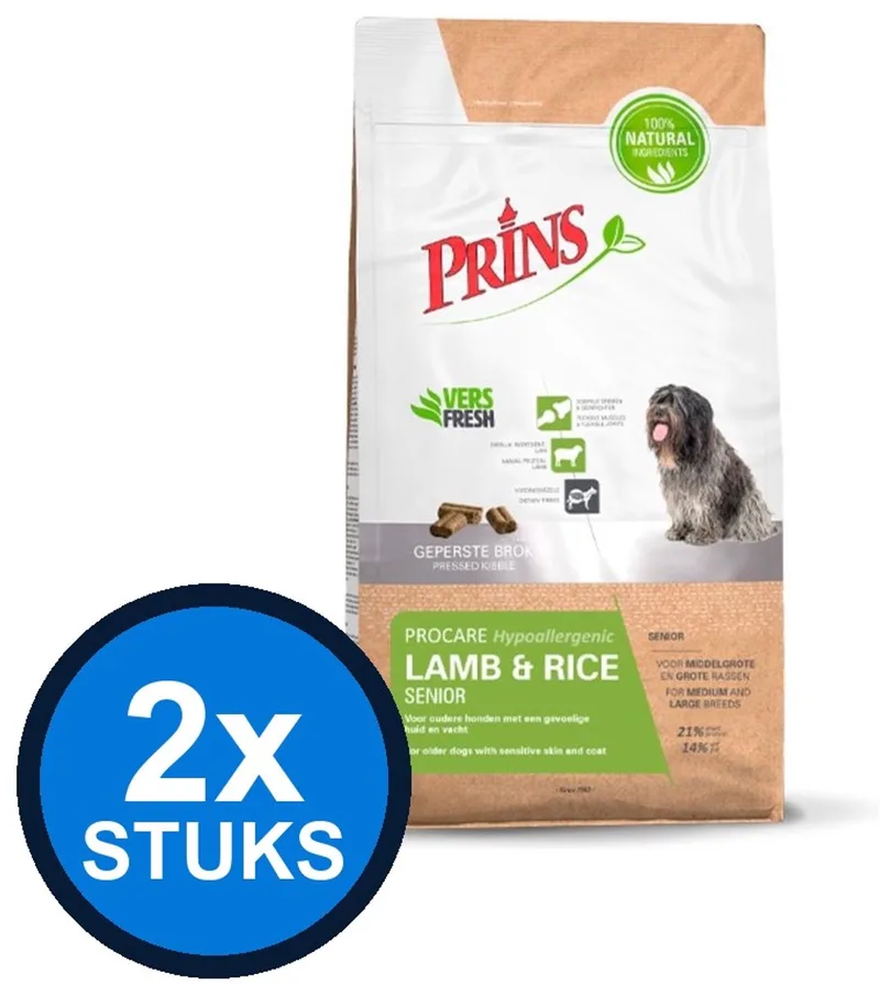 2x Prins - ProCare senior lamb&rice 3kg - Hondenvoer - 3 kg by Prins – product photo