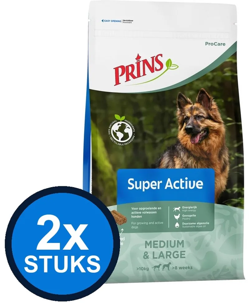 2x Prins - ProCare super active 3kg - Hondenvoer - 3 kg von Prins – Produktfoto