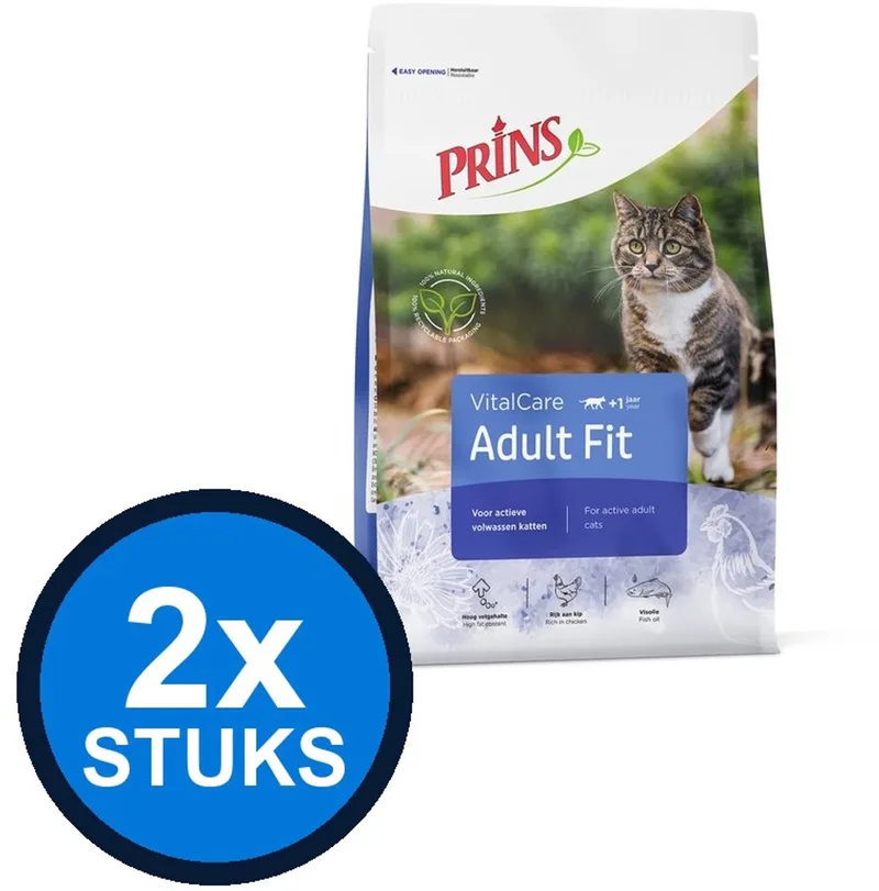 2x Prins - VitalCare adult fit 4kg - Kattenvoer - 4 kg von Prins – Produktfoto