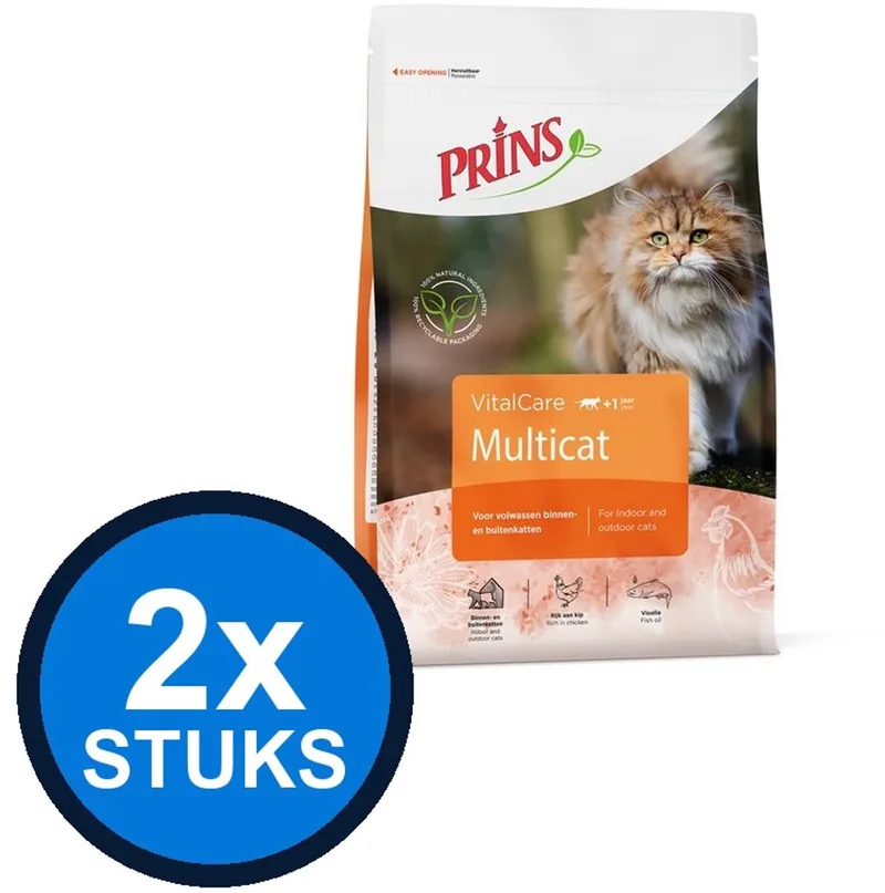 2x Prins - VitalCare multicat 4kg - Kattenvoer - 4 kg fra Prins – produktbillede